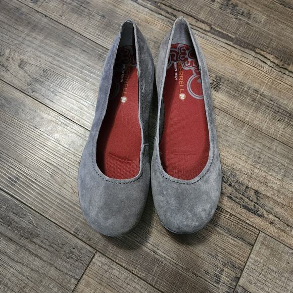 Merrell women's slide on shoes gray size 9.5 suede like material great shoes SH2 - Picture 1 of 9